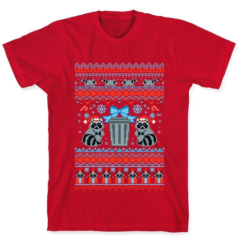 Raccoon Ugly Christmas Sweater T-Shirt